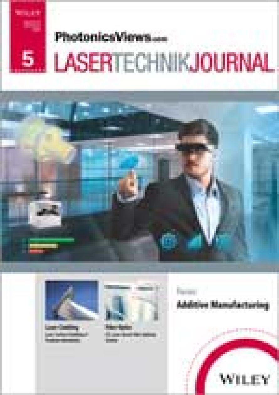 Cover page of the Laser Technik Journal publication "Acoustic Process Control for Laser Material Processing", illustrating XARION's optical microphone / laser-excited ultrasound technology