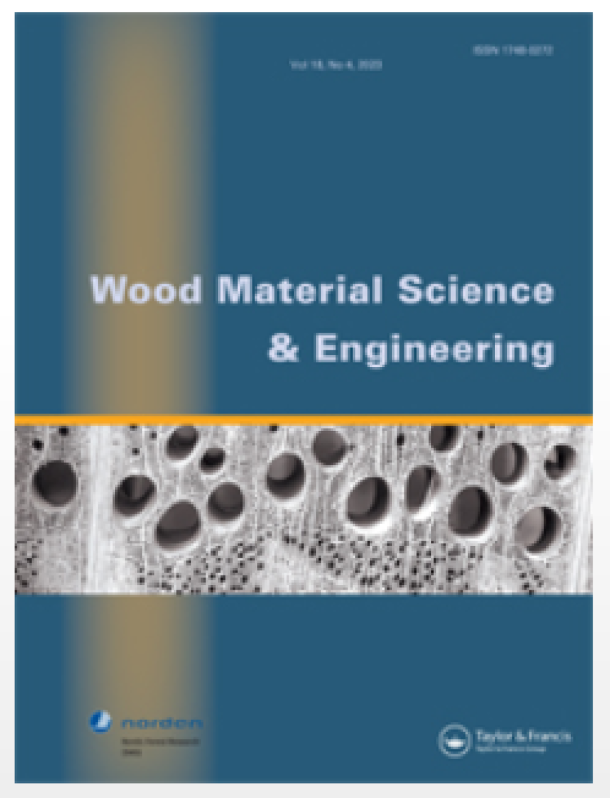 Cover page of the Wood Material Science & Engineering publication &ldquo;Supervised Classification of Wood Species during Milling Based on Extracted Cut Events from Ultrasonic Air-Borne Acoustic Signals&rdquo;, illustrating XARION's optical microphone / laser-excited