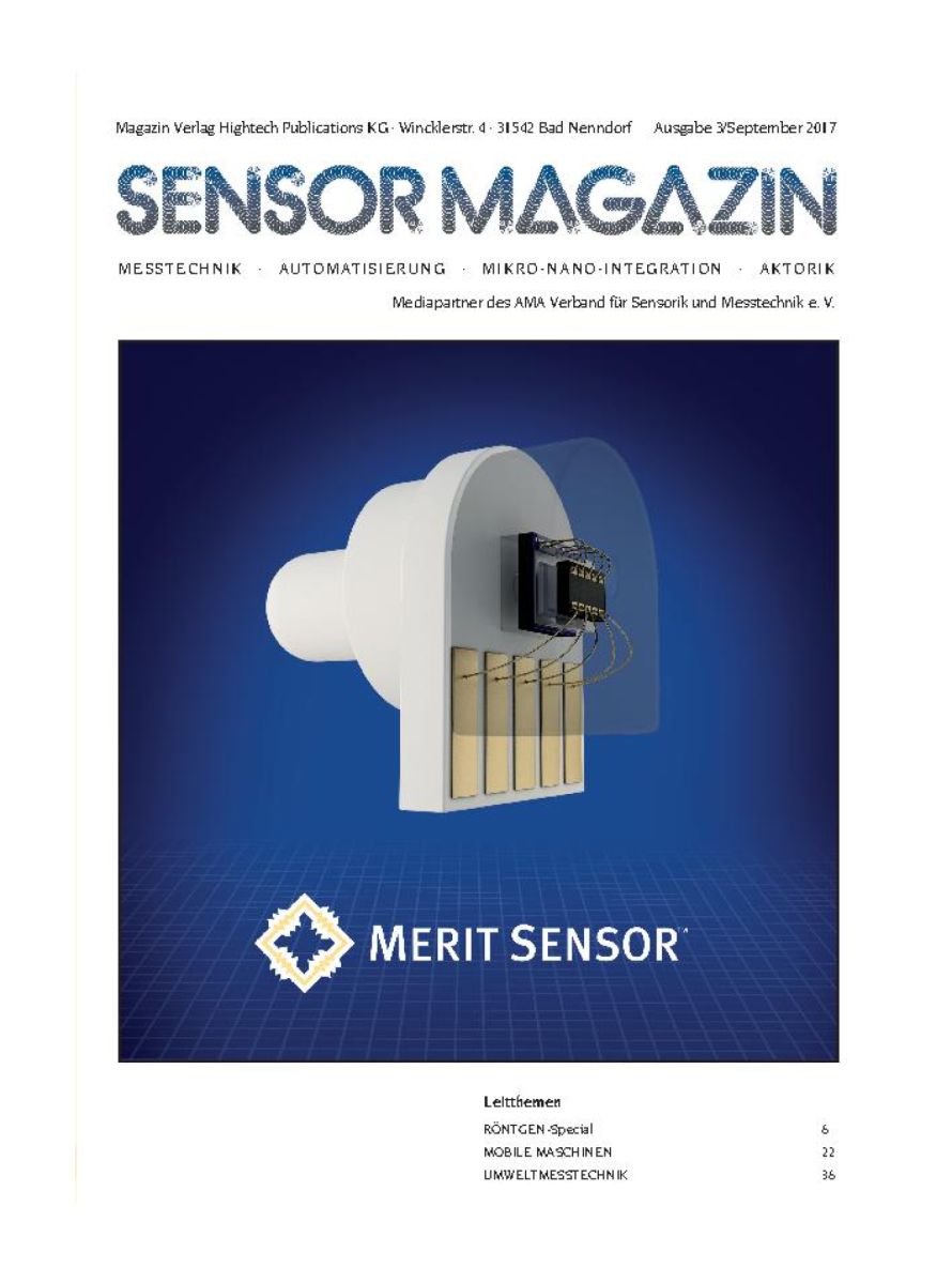Cover page of the German-language publication "Optisches Mikrofon: Neue &raquo;Ohren&laquo; fuer kontaktfreie industrielle Pruefverfahren" (Optical Microphone: New "Ears" for Contact-free Industrial Inspection Procedures), illustrating XARION's optical microphone / l
