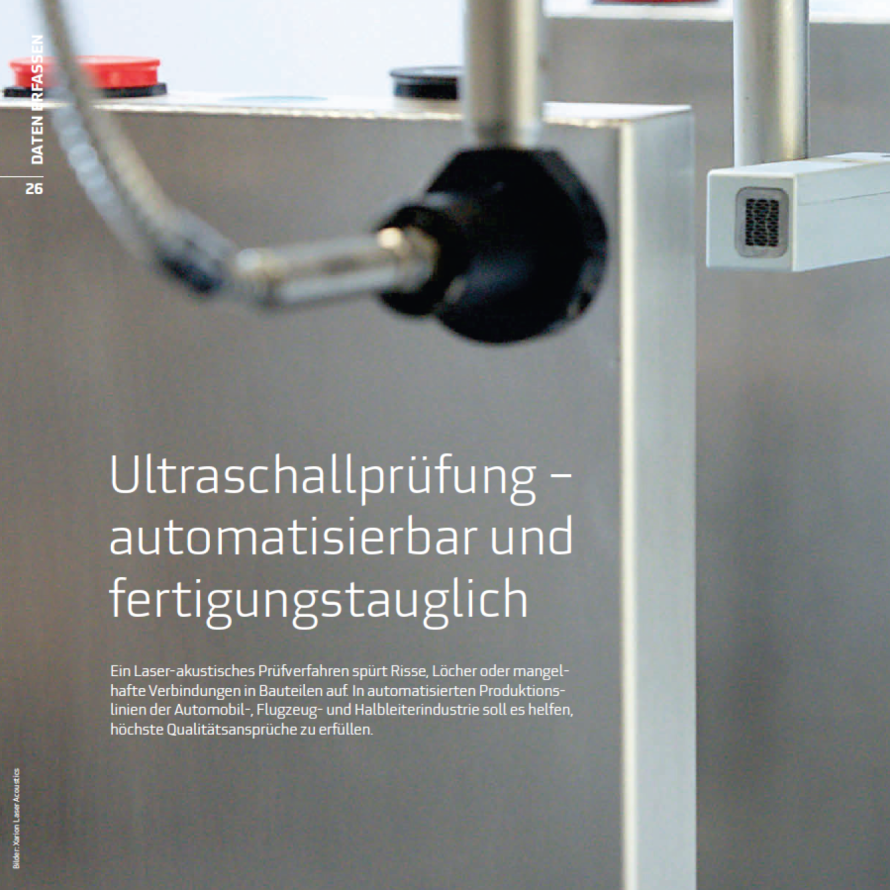 Press article &ldquo;Ultraschallpr&uuml;fung - automatisierbar und fertigungstauglich&rdquo; in mpk 4.0 (09/2023), in German, about XARION&rsquo;s optical microphone technology
