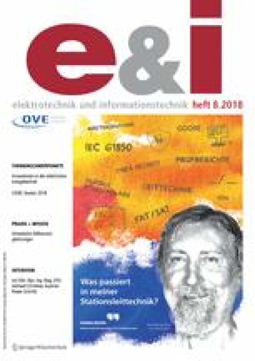 Titelseite der Publikation in e&i Elektrotechnik und Informationstechnik &bdquo;Development of an innovative measurement system for audible noise monitoring of overhead lines&ldquo; &ndash; zeigt die Optisches-Mikrofon-/Laser-Ultraschall-Technologie von XARION